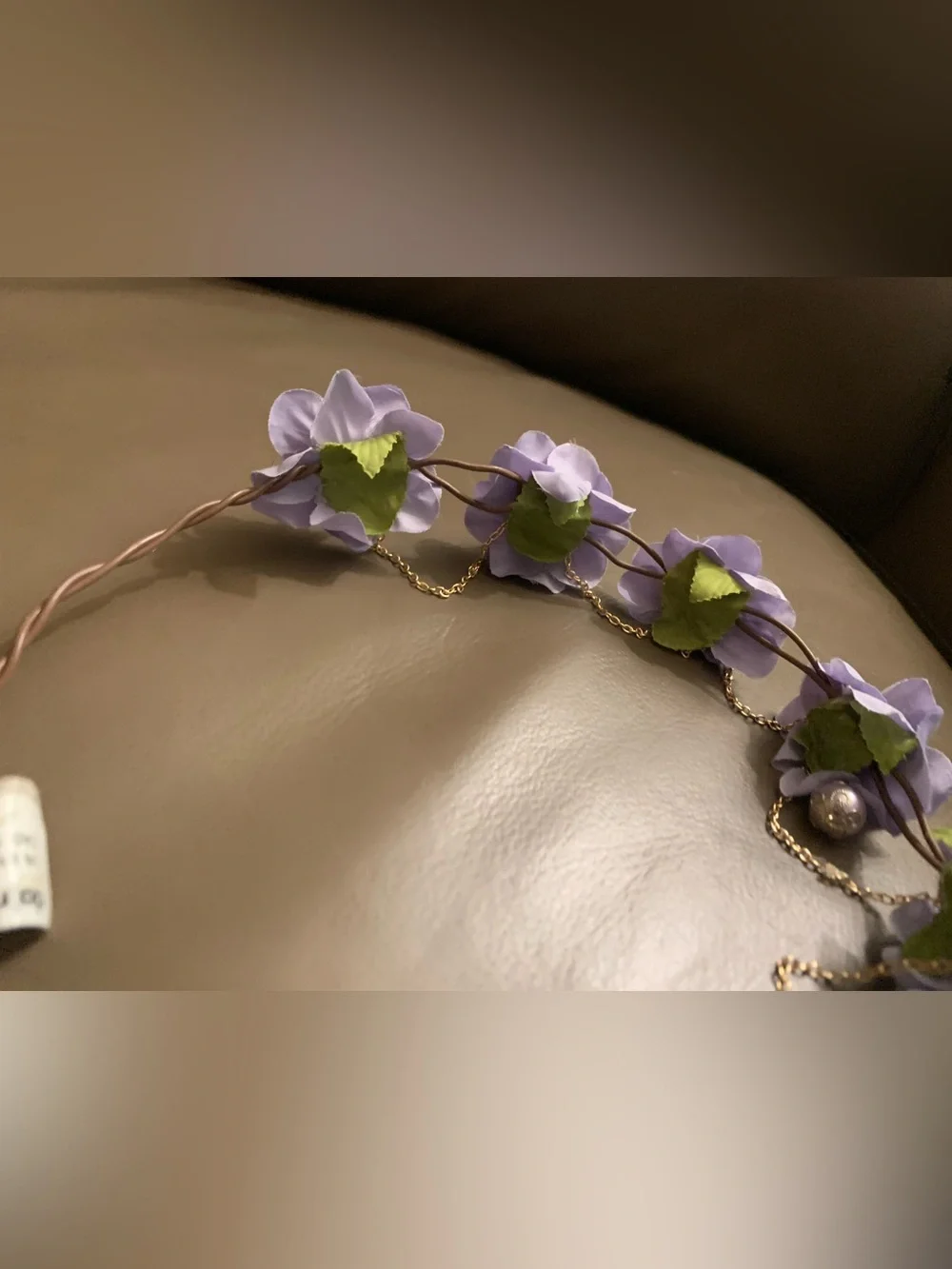 Claire's Lavender Floral 🪻Halo with Gold 💛Accent Chain